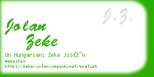 jolan zeke business card